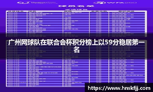 广州网球队在联合会杯积分榜上以59分稳居第一名